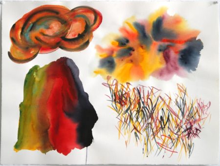 watercolor by American abstract artist Don Lewallen