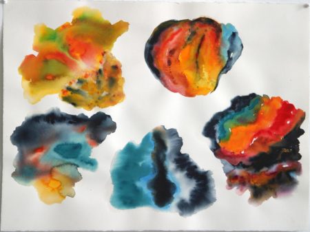 watercolor by American abstract artist Don Lewallen